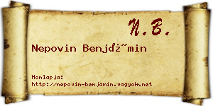 Nepovin Benjámin névjegykártya